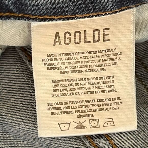 AGOLDE Jeans Size 27 Nico High Rise Slim Fit Denim Cropped Distressed - Picture 6 of 6
